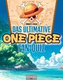 "Das ultimative One Piece Fan-Quiz". Illustration eines Strandes mit klarem Himmel und einem Totenkopf mit Strohhut.