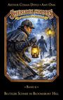 „Sherlock Holmes“, „Die geheimen Fälle des Meisterdetektivs“, Band 6, „Blutiger Schnee in Bloomsbury Hill“. Illustration: Sherlock Holmes mit Laterne im Schnee.