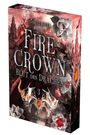 "Fire Crown: Blut des Drachen" von Isabell Bayer, Band 3. Roter Drache, Blumen, Burgen. Verlagsname: Lycrow Verlag.