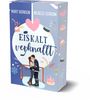Text: "Marit Bernson, Michelle Schrenk, Eiskalt verknallt." Illustration: Ein Paar küsst sich vor einem Eishockeytor.