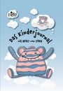 "Das Kinderjournal mit Nebo von Oben". Illustration von buntem, streifigem Monster auf Wolken.