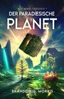 "DER PARADIESISCHE PLANET" - Ein futuristischer Planet mit schwebender Würfelstruktur und exotischen Pflanzen.