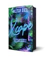 Text: "ALISA BEL," "Xcape," "Du kannst dem Schicksal nicht entkommen, Alice." Dschungel-Thema mit Neonfarben.