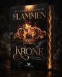 „Flammenkrone“ von Susanna Schober. Eine Krone in Flammen, dunkel dramatischer Hintergrund.
