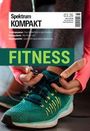 "Spektrum Kompakt 03.26", "FITNESS". Hände binden grüne Laufschuhe mit oranger Kleidung im Hintergrund.