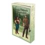 Texte: "Nine Month Contract" von Amy Daws. Illustration von zwei Personen im Wald; ländlicher Stil mit Axt und Stall.