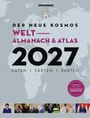 „Der neue Kosmos Welt-Almanach & Atlas 2027: Daten | Fakten | Karten“. Thema: Geopolitik. Graue Weltkarte.
