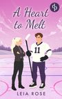 „A Heart to Melt“ oben, „Leia Rose“ unten. Illustration: Frau mit verschränkten Armen, Mann im Hockeytrikot auf Eisfläche.