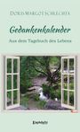 Gedankenkalender. Aus dem Tagebuch des Lebens. Offenes Fenster mit Blick auf einen grünen Garten und einen kleinen Bach.