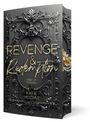 "Revenge & Redemption: Sins of Power" von Katie McLane. Schwarze, verzierte Oberfläche mit goldenen Akzenten.
