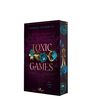 Buchtitel "Toxic Games" von Theresa Solderits. Goldschlüssel mit blauen Blumen auf dunkelviolettem Hintergrund.