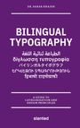 „Bilingual Typography“ in verschiedenen Schriftarten, darunter Arabisch und Japanisch, auf lila Hintergrund.