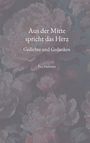 „Aus der Mitte spricht das Herz“, „Gedichte und Gedanken“, „Eva Pammler“. Blumenhintergrund in soften Farben.