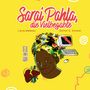 "Sarai Pahla, die Vielbegabte." Illustration auf gelbem Hintergrund mit Afrohaar, Herz, und Computer. Japanische Zeichen.