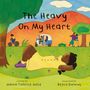 "The Heavy On My Heart." Illustration: Ein Mädchen liegt auf einer Wiese unter einem Baum, Berge im Hintergrund.