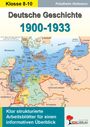 Text: Deutsche Geschichte 1900-1933, Klasse 8-10, Klar strukturierte Arbeitsblätter für einen informativen Überblick. Illustration: Europakarte.