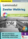 Oben „Sekundarstufe“, „Stefan Lamm“. Titel „Lernmodul Zweiter Weltkrieg“. Unten Foto von Soldaten im Wasser.