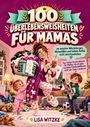 "100 Überlebensweisheiten für Mamas. Um zwischen Wäschebergen, Wutanfällen und kaltem Kaffee nicht durchzudrehen." Illustration: Eine gestresste Mutter mit Wäschekorb, umgeben von Kindern und Chaos.
