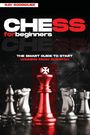 "CHESS for beginners", "The smart guide to start winning from scratch". Illustration mit roten und silbernen Schachfiguren.