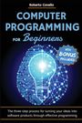 „COMPUTER PROGRAMMING FOR Beginners“ erwähnt. Mit Bonus enthalten. Bild: Glühbirne aus Schaltkreisen.
