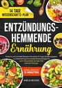 „14 Tage Wissenschafts-Plan“, „Entzündungshemmende Ernährung“. Bunte Schalen mit Salaten und Früchten.