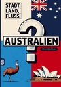 "Stadt, Land, Fluss, Australien? 60 x A4 Spielblöcke." Flagge, Emu, Opernhaus, geometrische Grafik.