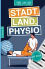 "Stadt Land Fluss Spezialedition", "Stadt, Land, Physio", "105 Seiten". Illustration: Physiotherapeut behandelt Patient.