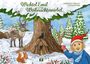 „Wichtel Emil und der Weihnachtswirbel“ von Annegret Gerleit, Diana Kohne. Ein Wichtel, Tiere und ein großer Baum im Schnee.
