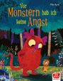 "Vor Monstern hab ich keine Angst" steht in großen, bunten Buchstaben. Eine Illustration zeigt ein rotes Monster und ein Kind im Wald.
