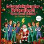 „Adventskalender Rätselheft Team-Duell-Edition für Tierarzt-Teams“. Santa, Rentier und Tierärzte in weihnachtlicher Kleidung.
