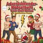 „Adventskalender-Rätselheft Team-Duell-Edition für Architekten-Teams“. Illustrationen von Menschen in Weihnachtskleidung.