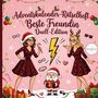 "Adventskalender-Rätselheft Beste Freundin Duell-Edition." Illustration: Zwei Frauen, Weihnachtsmann, Geschenke.