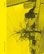 "Spector Books, Katja Stuke: Trees in Ukraine." Eine städtische Szene mit Häusern und einem Baum, gelblich gefärbt.