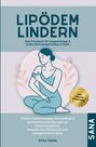 "LIPÖDEM LINDERN, Dein Praxisbuch... Zuhause." Illustration einer Frau bei Übungen, goldener Sticker "VON UND FÜR BETROFFENE".