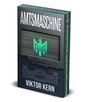 "AMTSMASCHINE" oben, "VIKTOR KERN" unten. Zeichnung eines historischen Gebäudes, digitaler Code und Logo in der Mitte.