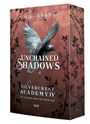 "UNCHAINED SHADOWS", "K.C. KEAN", "SILVERCREST ACADEMY IV", "Sie werden alles für dich tun." Ein Vogel vor floralem Muster.