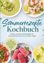 „Sommerrezepte Kochbuch: Leichte, erfrischende Rezepte...“. Teller mit Speisen, Eis am Stiel, Zitrone und Limette sichtbar.