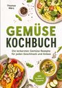 „Gemüse Kochbuch“; darunter „Die leckersten Gemüse Rezepte für jeden Geschmack und Anlass“. Teller mit Gemüse.
