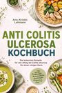 Titel: "Anti Colitis Ulcerosa Kochbuch" mit Bildern von gesunden Gerichten und frischen Zutaten.