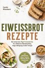 Titel: "Eiweißbrot Rezepte". Untertitel über Protein, Muskeln. Brotlaib, Wrap und Tassenbrot abgebildet.