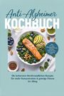 Text: "Anti-Alzheimer Kochbuch. Inkl. 30-Tage-Ernährungsplan...". Bild zeigt gesunde Zutaten wie Lachs, Avocado, Nüsse.