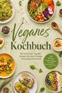 Texte: "Veganes Kochbuch", "Rezepte für mehr Energie...", "inkl. 30-Tage-Ernährungsplan...". Verschiedene vegane Gerichte.