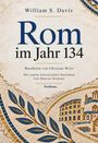 "Rom im Jahr 134" von William S. Davis. Mosaik mit Blattmotiv und Gebäuden in Blau und Braun.