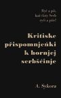 Text: „Ryč a piš, kaž čisty Serb ryči a piše! Kritiske přispomnjeńki k hornjej serbšćinje“; Name „A. Sykora“; schwarzer Hintergrund.