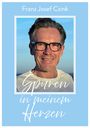 Text: "Franz Josef Czink", "Spuren in meinem Herzen". Portrait eines Mannes, lächelnd mit Brille, blauem Hintergrund.