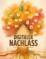 „DIGITALER NACHLASS“ Michael Lehendorf, Baum mit bunten Blättern und Symbolen, verwobene digitale Elemente.