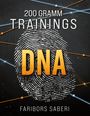 Text: "200 Gramm Trainings DNA", "Faribors Saberi". Im Hintergrund ein großer Fingerabdruck und farbige Linien.