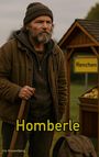 Text: "Renchen", "Homberle". Ein Mann mit Bart und Mütze, in brauner Jacke, lehnt an einem Holzstand mit Obst.