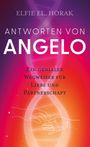 „ANTWORTEN VON ANGELO“ und „Ein genialer Wegweiser für Liebe und Partnerschaft“; Farbverlauf und Konturen von Händen.