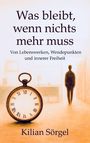 „Was bleibt, wenn nichts mehr muss“ von Kilian Sörgel. Eine Uhr, im Hintergrund eine konturierte Figur.